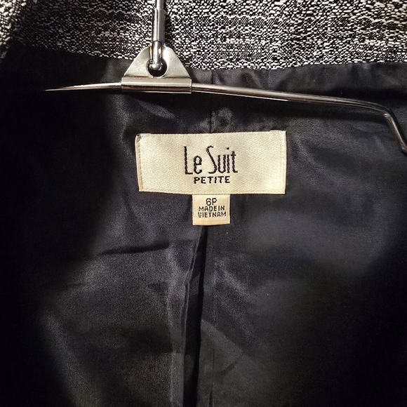 Le Suit Gray/Silver and Black Women's Skirt Suit - Picture 3 of 3